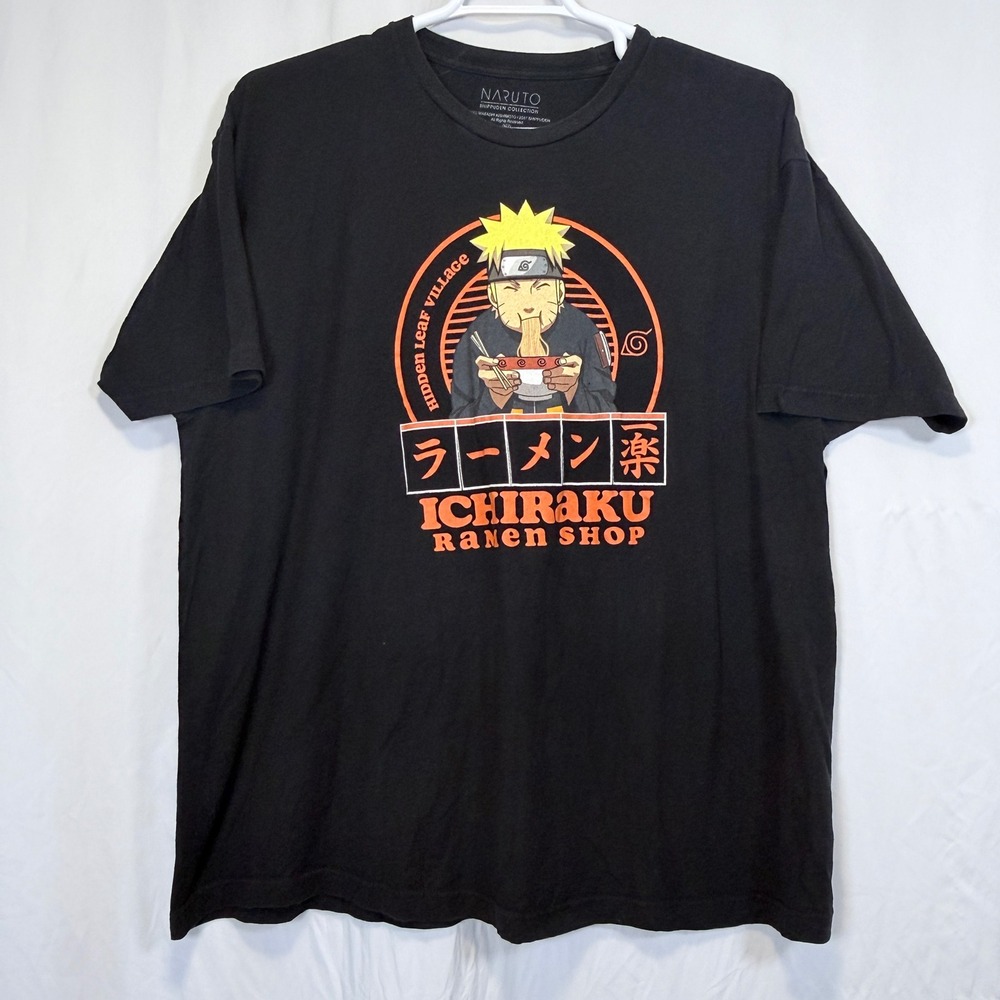 Naruto T-Shirt Ichiraku Ramen Shop Black Graphic Tee 2XL Anime Manga shirt